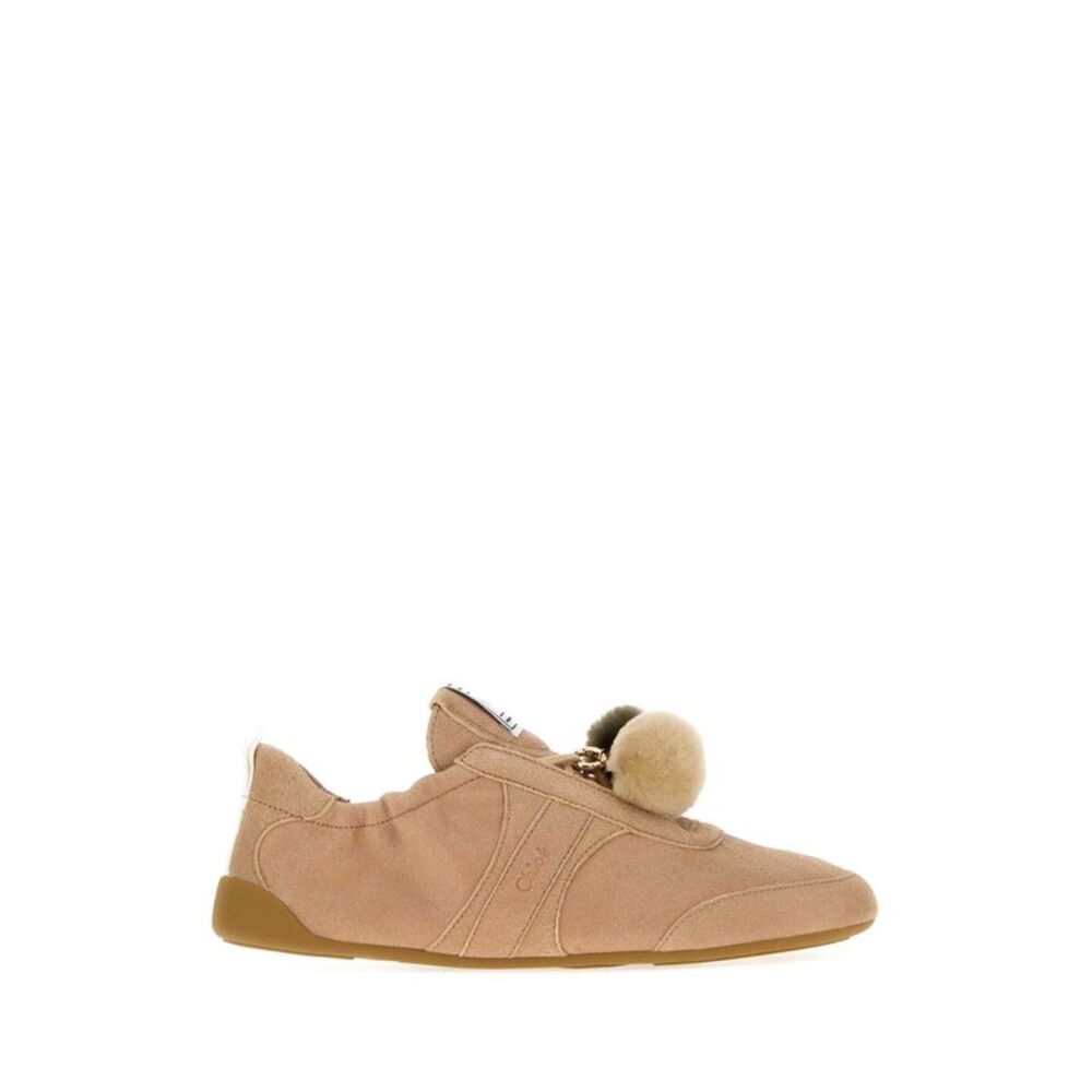 Chloe Women Antiqued Pink Leather Kick Sneakers